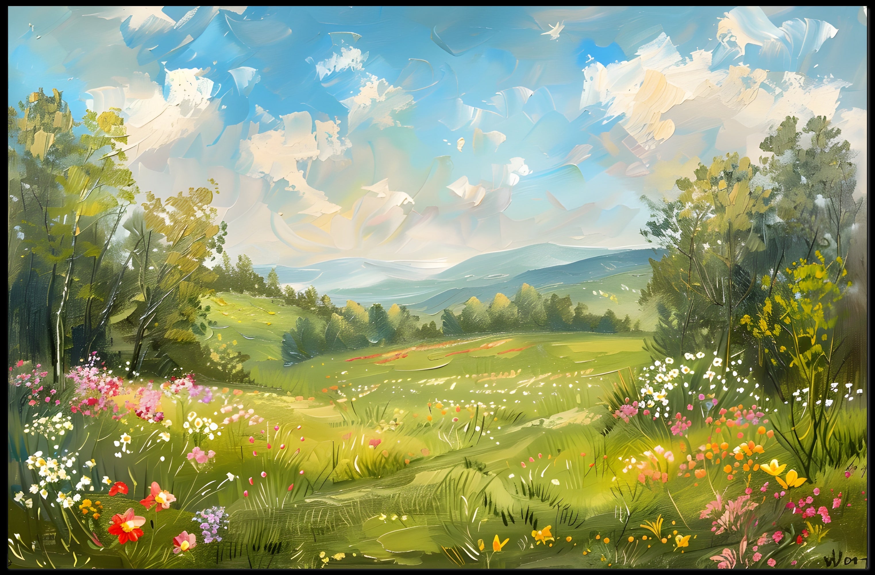 Serene Meadow Blossoms Poster