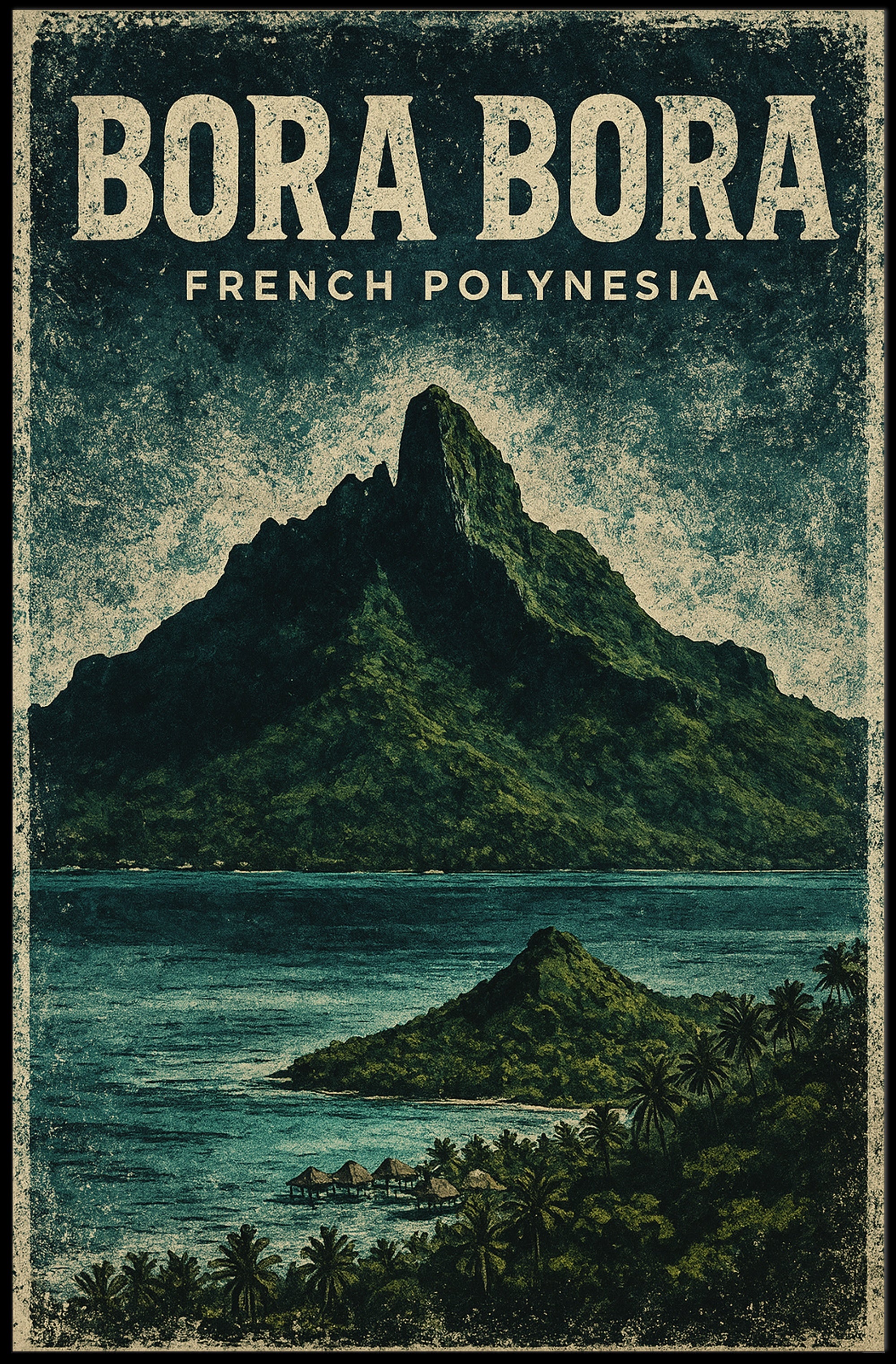 Bora Bora Scenic Island Vintage Travel Poster PosterGoat