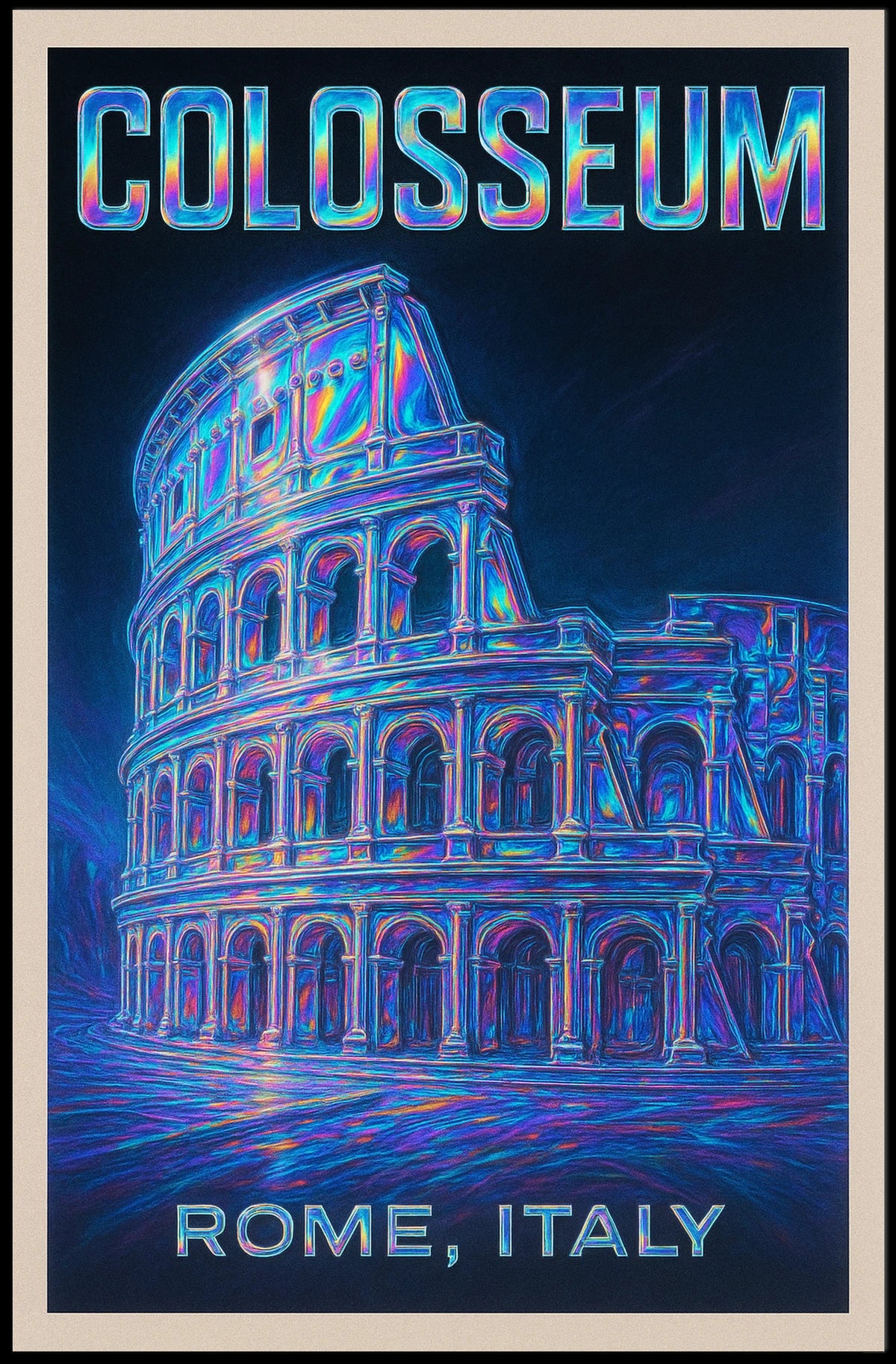 Colosseum Neon Dreams: Modern Art Poster