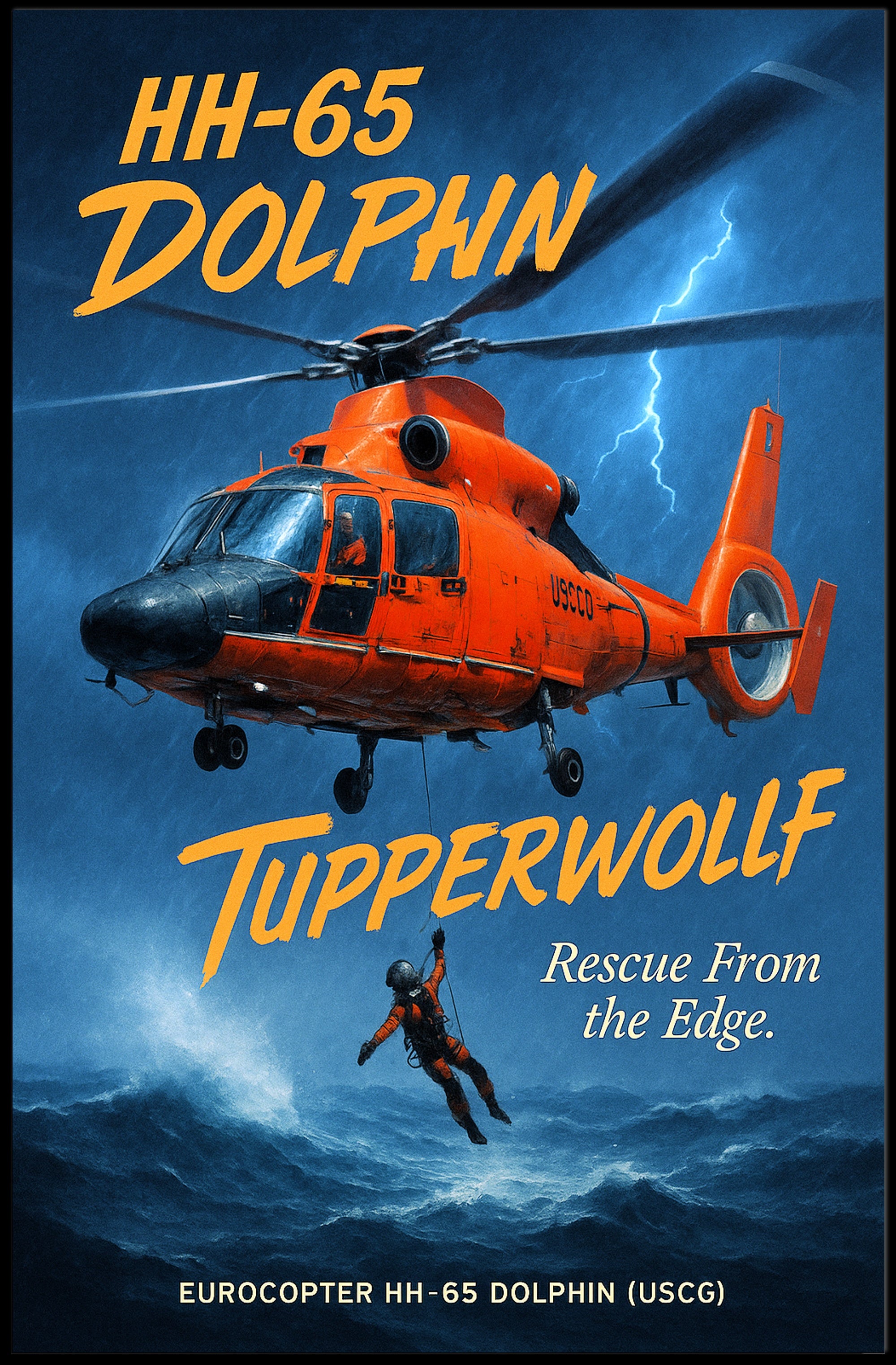 HH-65 Dolphin Rescue From the Edge Poster PosterGoat