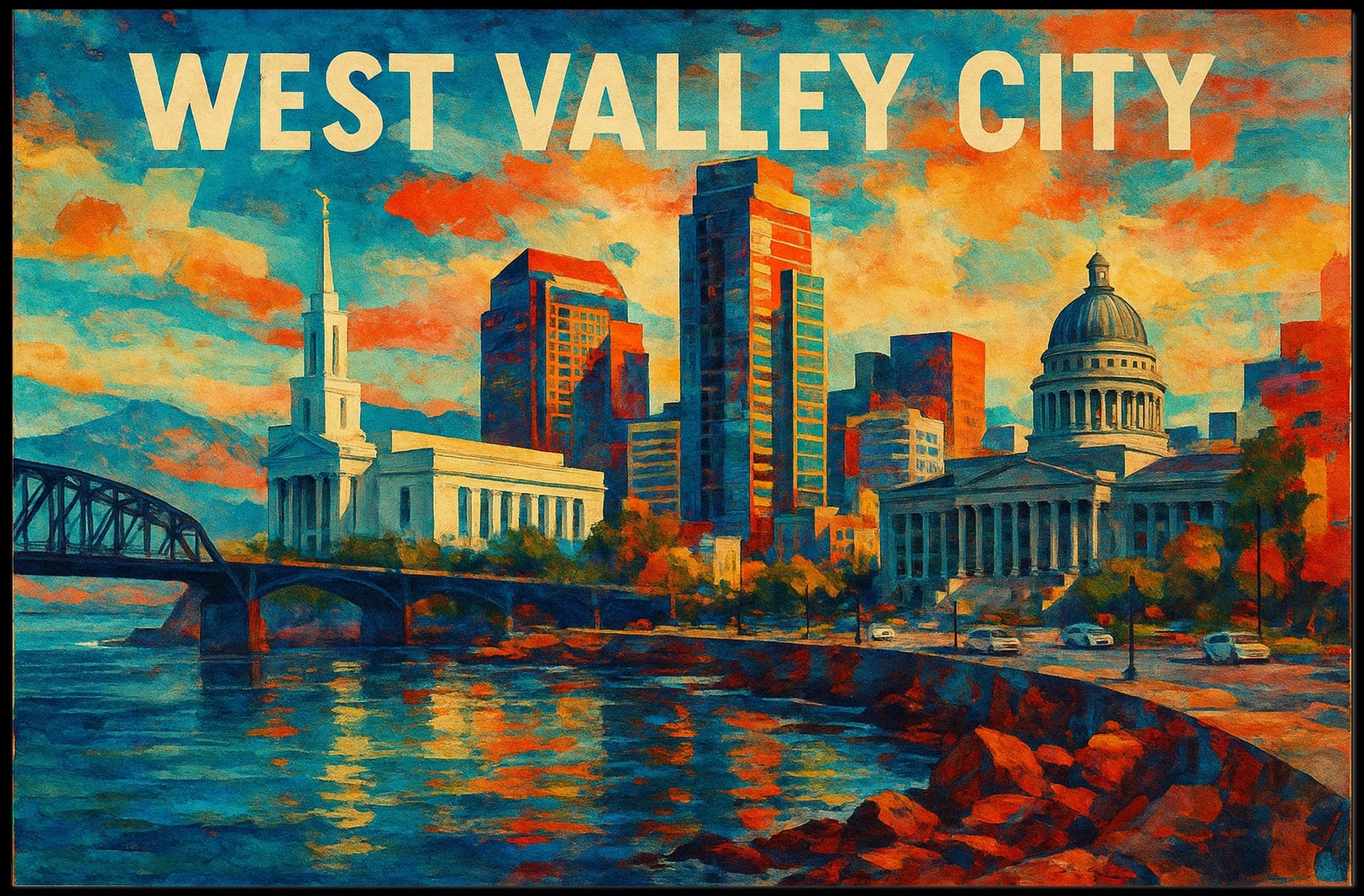 West Valley City Skyline Poster