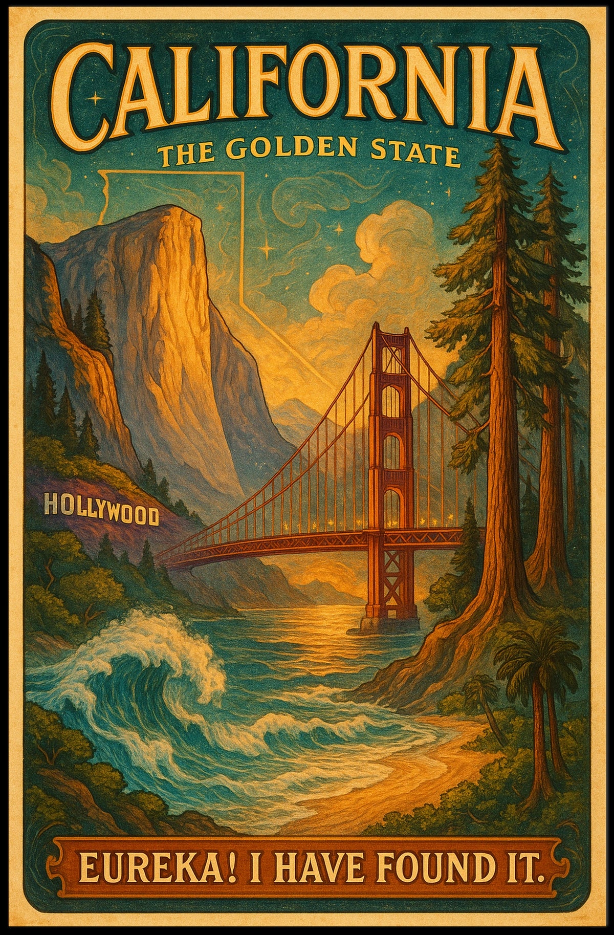 California The Golden State Poster