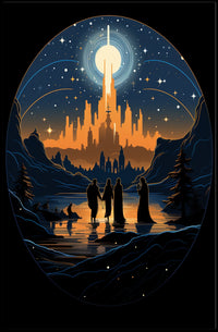 Enchanted City Adventure Surrealism Digital Painting Poster