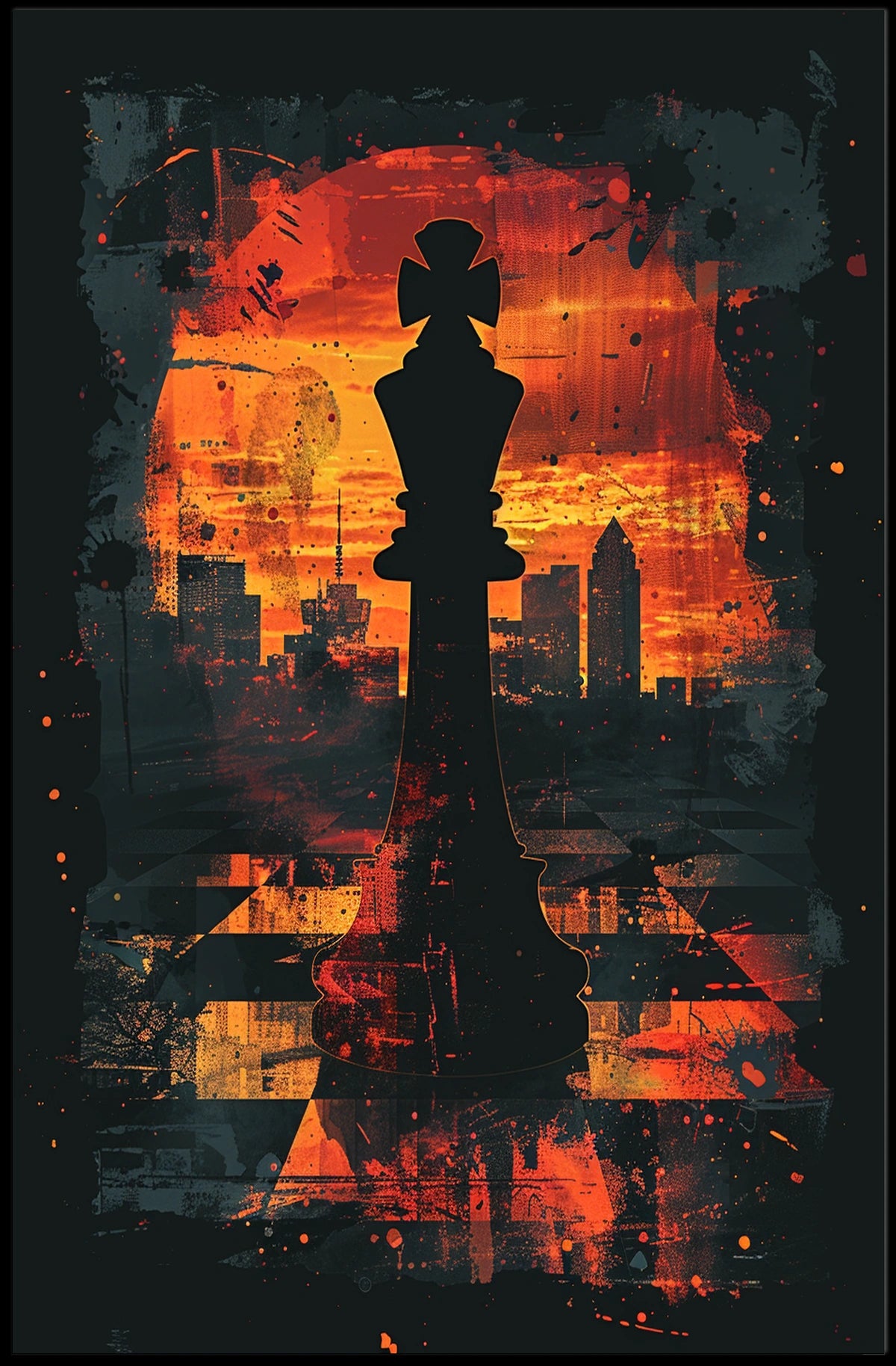 The Chess King At Sunset Poster