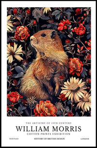 Artistic Marmot Floral Pattern: Abstract or Artistic Poster