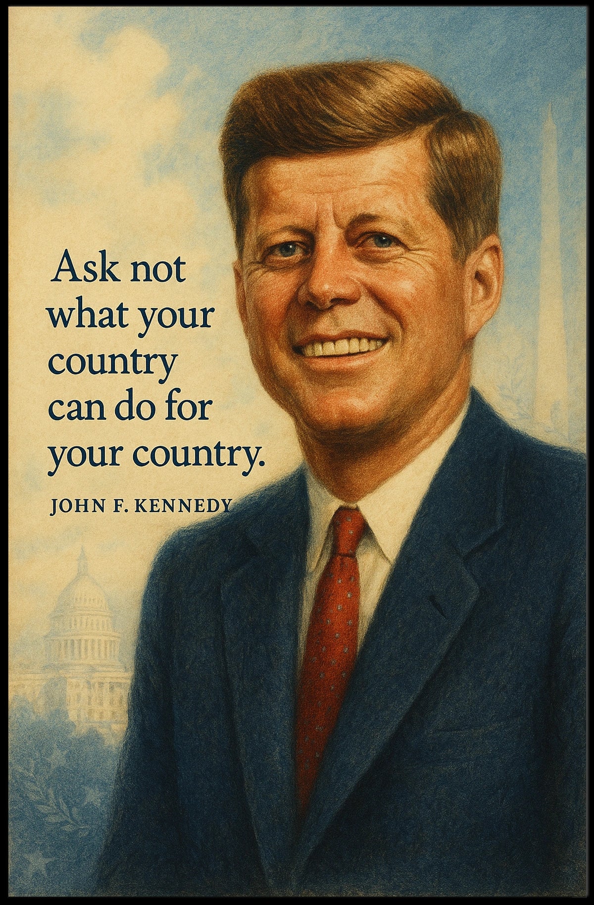 Vintage JFK Poster: Patriotic Inspiration and Civic Duty