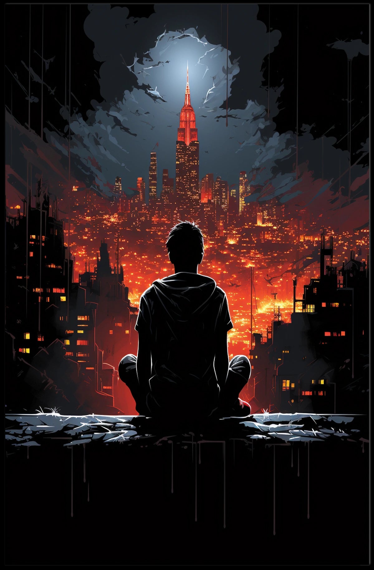 Cityscape Reflections Poster