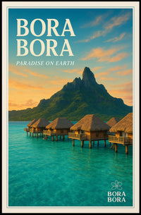 Bora Bora Overwater Bungalows Travel Poster PosterGoat
