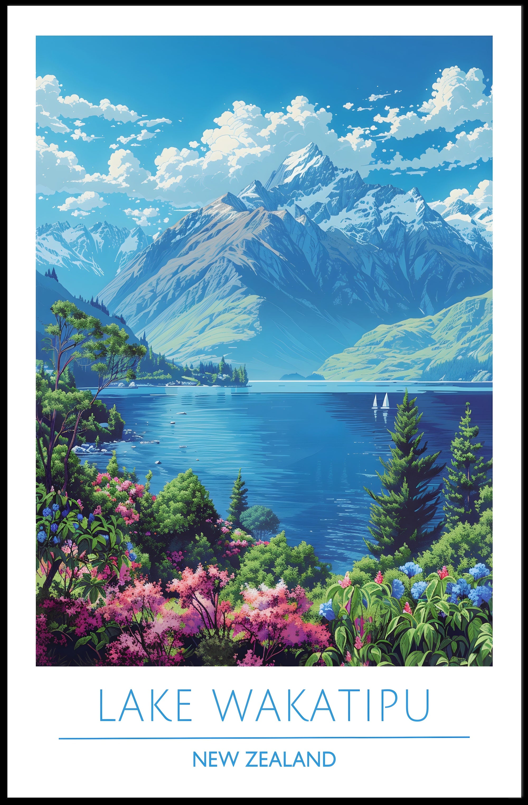 Lake Wakatipu Scenic Poster
