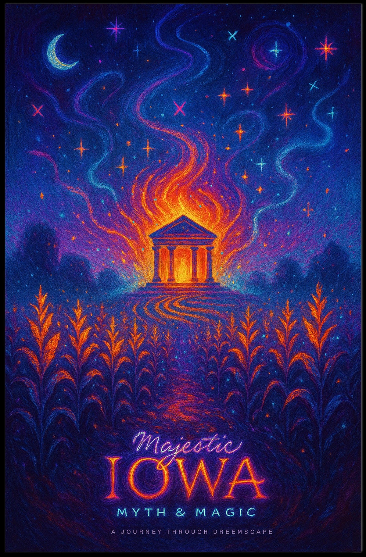 Majestic Iowa Myth Magic Poster