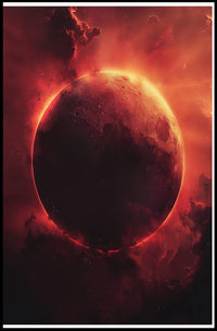 Celestial Red Planet Sci-Fi Art Poster PosterGoat