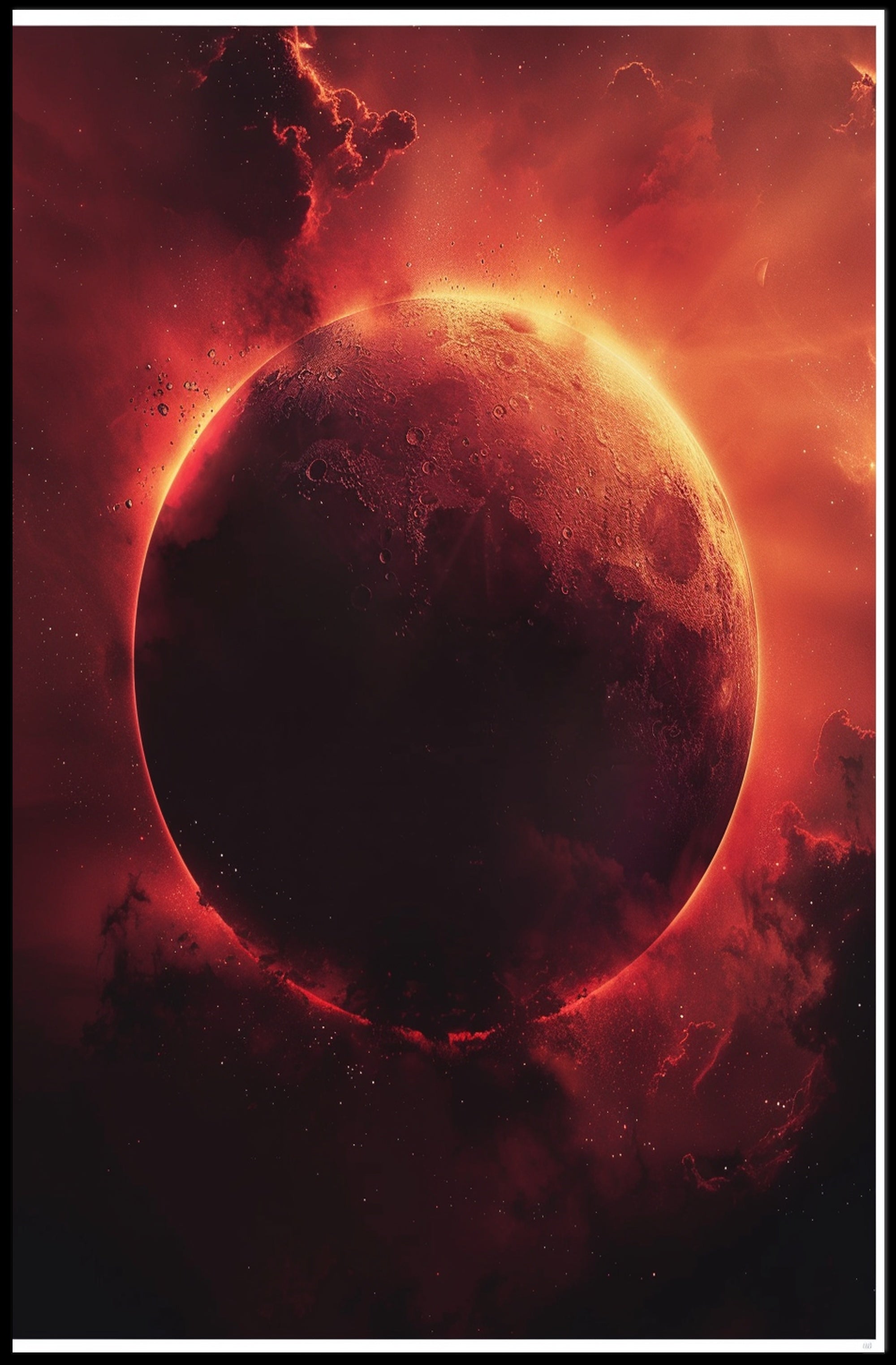 Celestial Red Planet Sci-Fi Art Poster PosterGoat