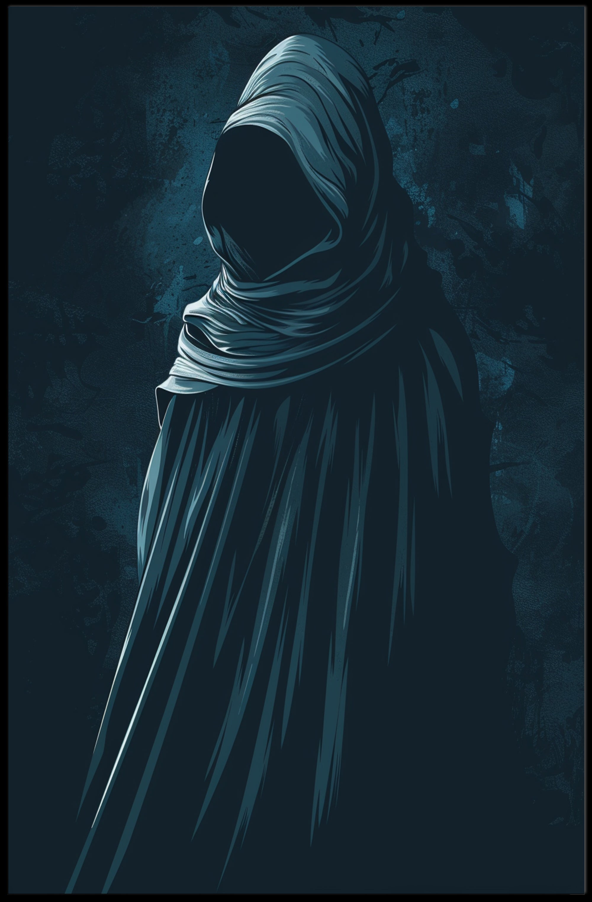 Mysterious Cloaked Figure Gothic Surreal Art Poster PosterGoat