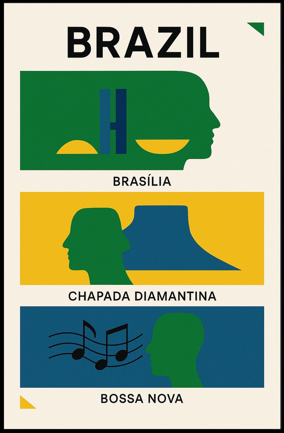 Brazilian Art Poster: Modern Abstract Cultural Tribute