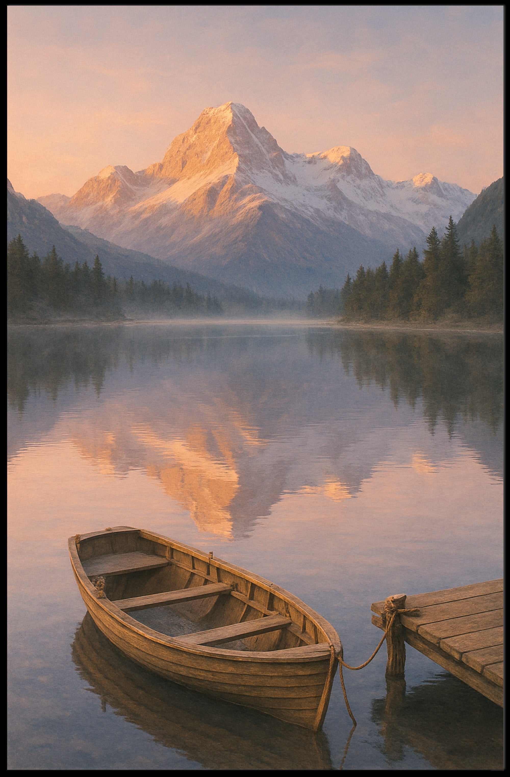 Serene Alpine Morning Poster