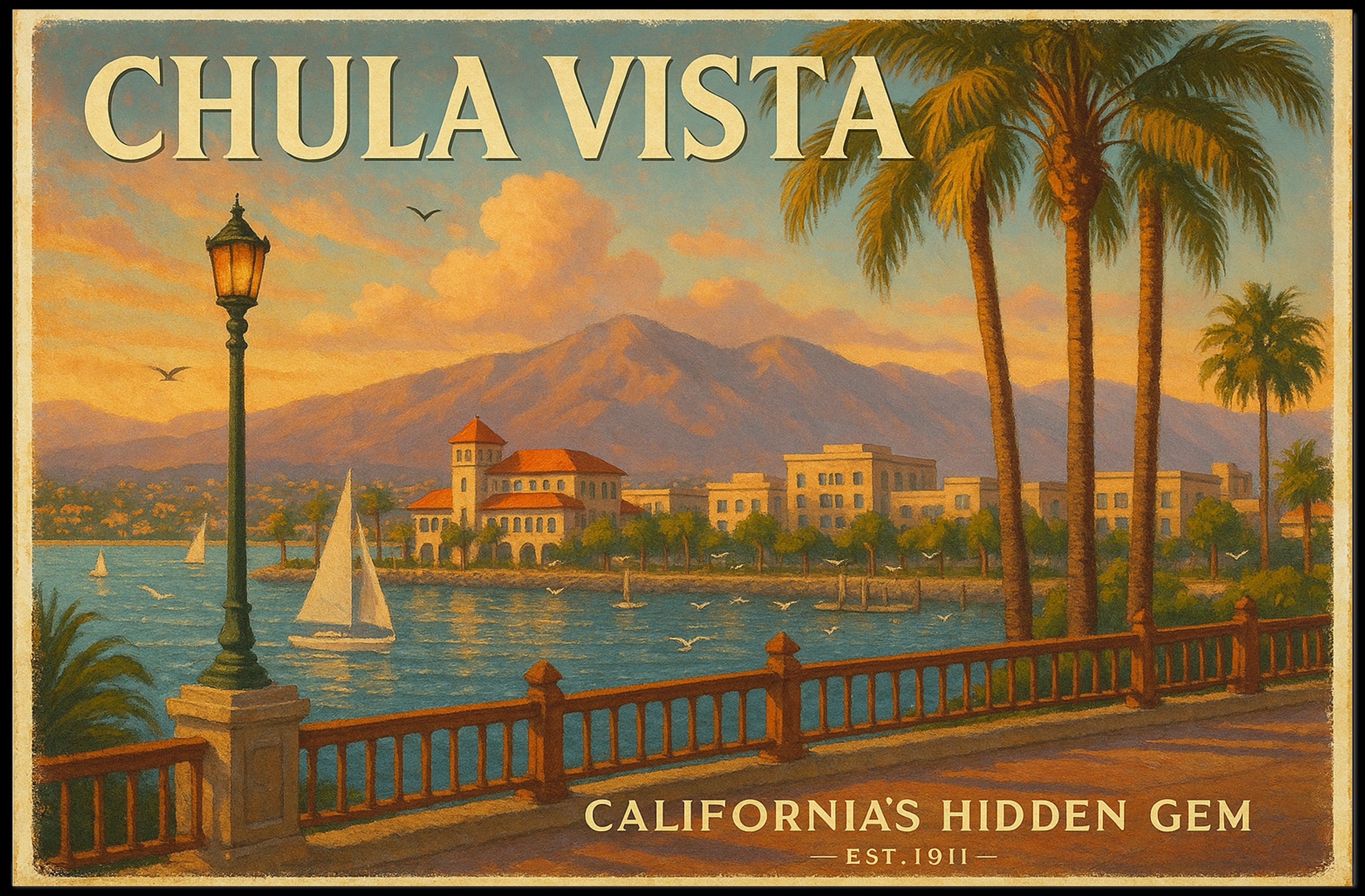 Chula Vista Scenic Travel Poster Art Print