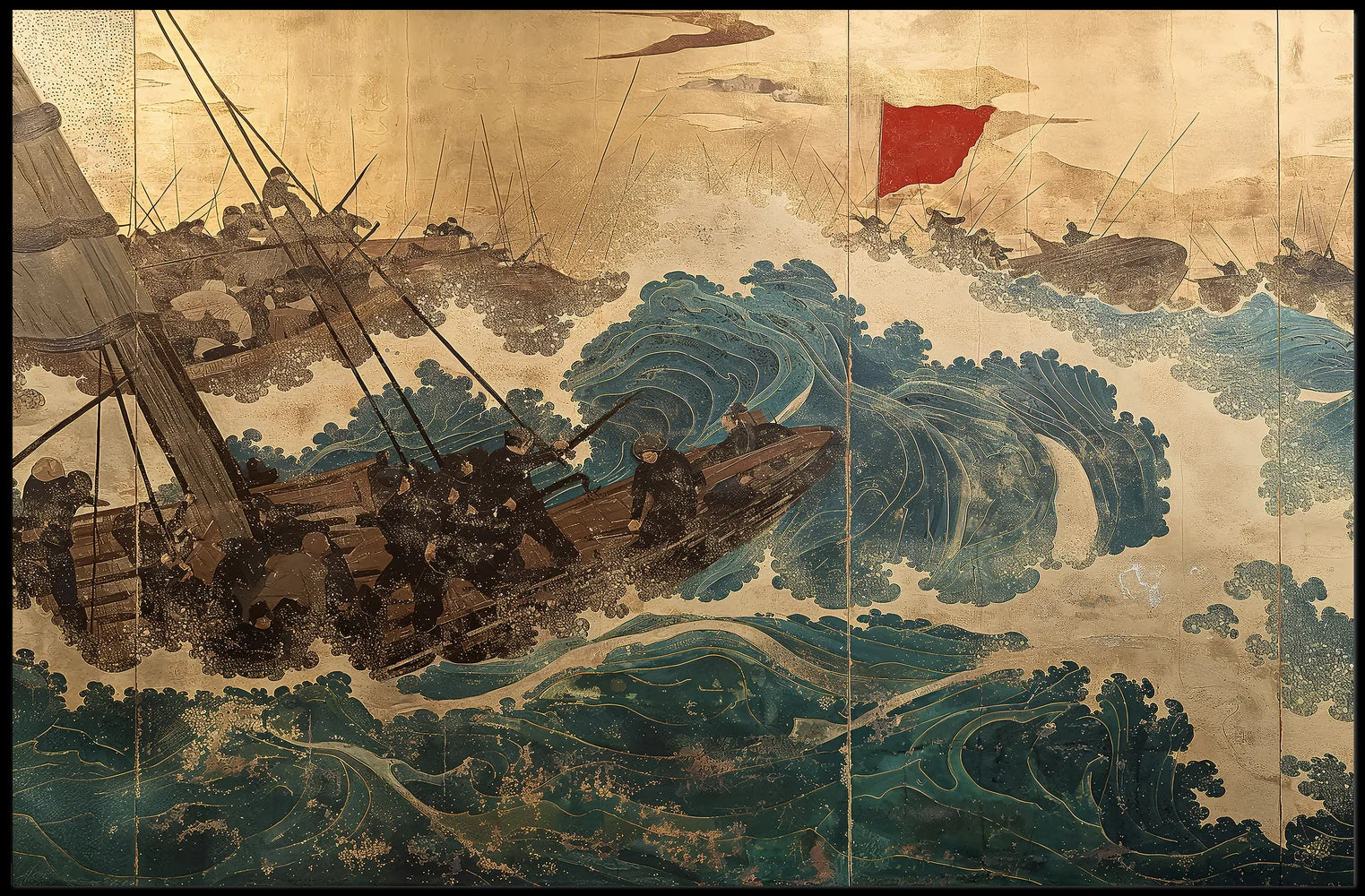 Dramatic Japanese Maritime Scene Poster: Adventure Awaits
