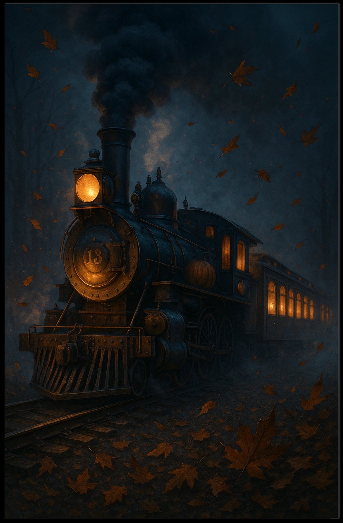 Autumn Train Journey Poster