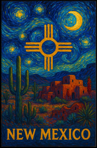 New Mexico Starry Night Heritage Poster
