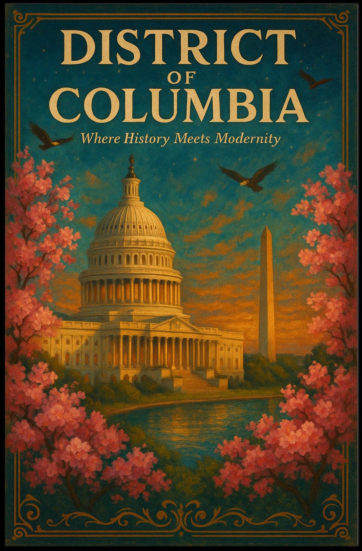 District of Columbia Poster History Meets Modernity Decor