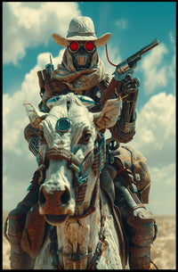 Cyberpunk Cowboy: Futuristic Western Art Print PosterGoat