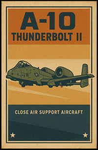 A-10 Thunderbolt II Retro Design Military Recruitment Poster