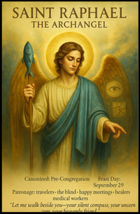Saint Raphael Archangel Poster: Spiritual Guidance and Support Fantasy