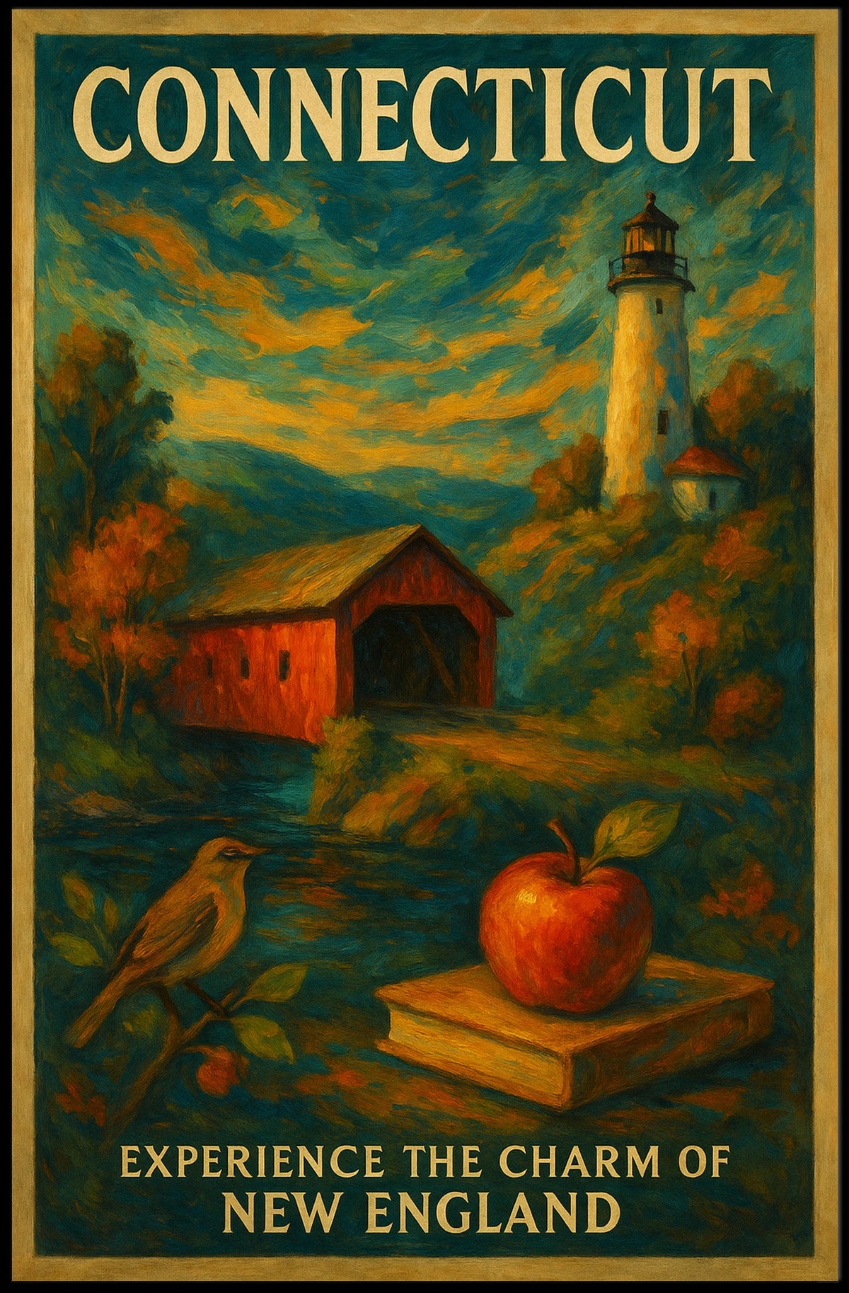 Connecticut Timeless Beauty Poster Elevates Coastal Decor