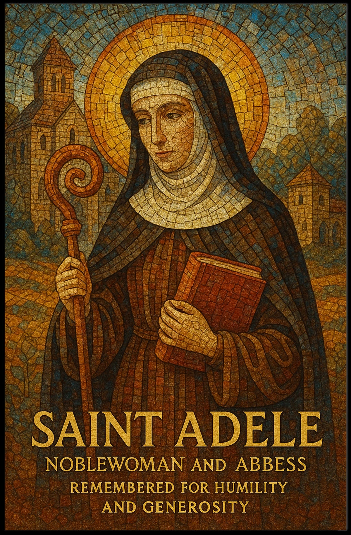 Saint Adele Noblewoman And Abbess Poster