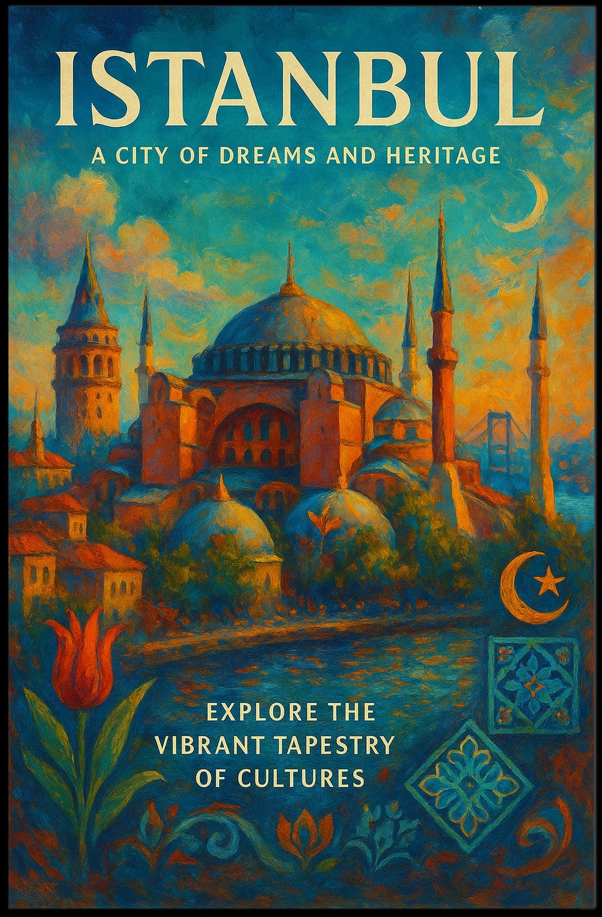 Istanbul City of Dreams Poster Wall Art for Home Decor