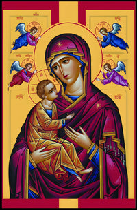 Iconic Representation of Mary and Child Poster