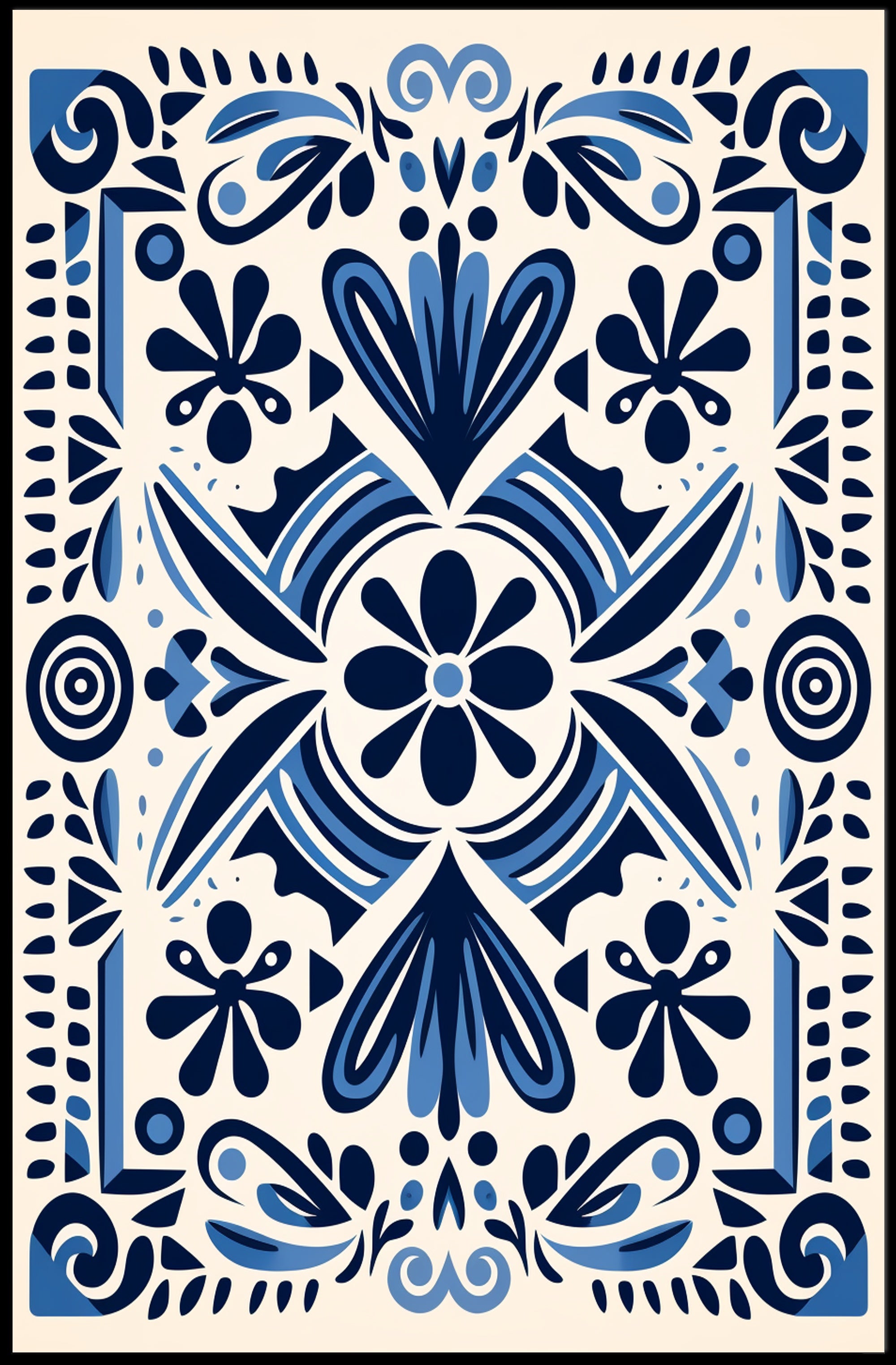 Ornate Floral Design Poster