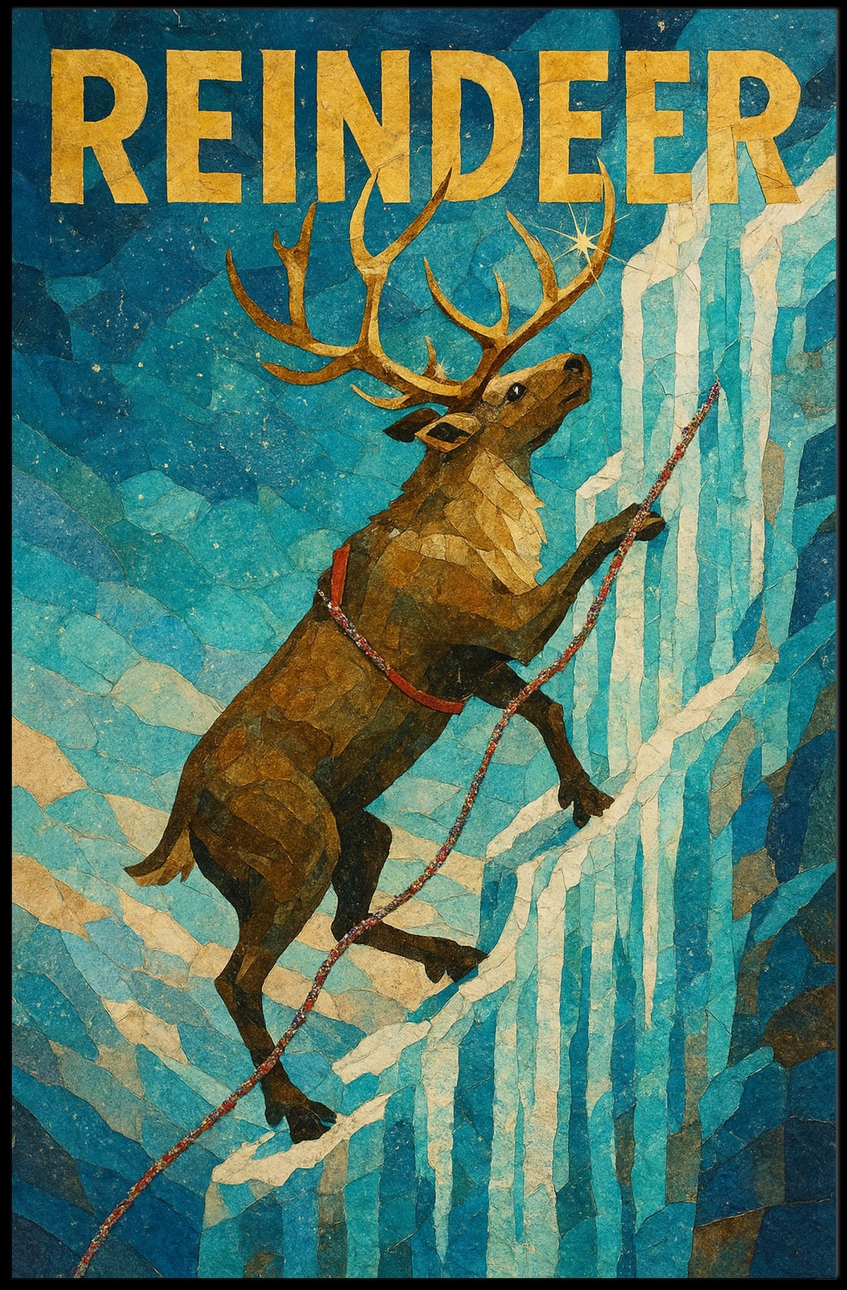 Majestic Reindeer Adventure Animal Poster