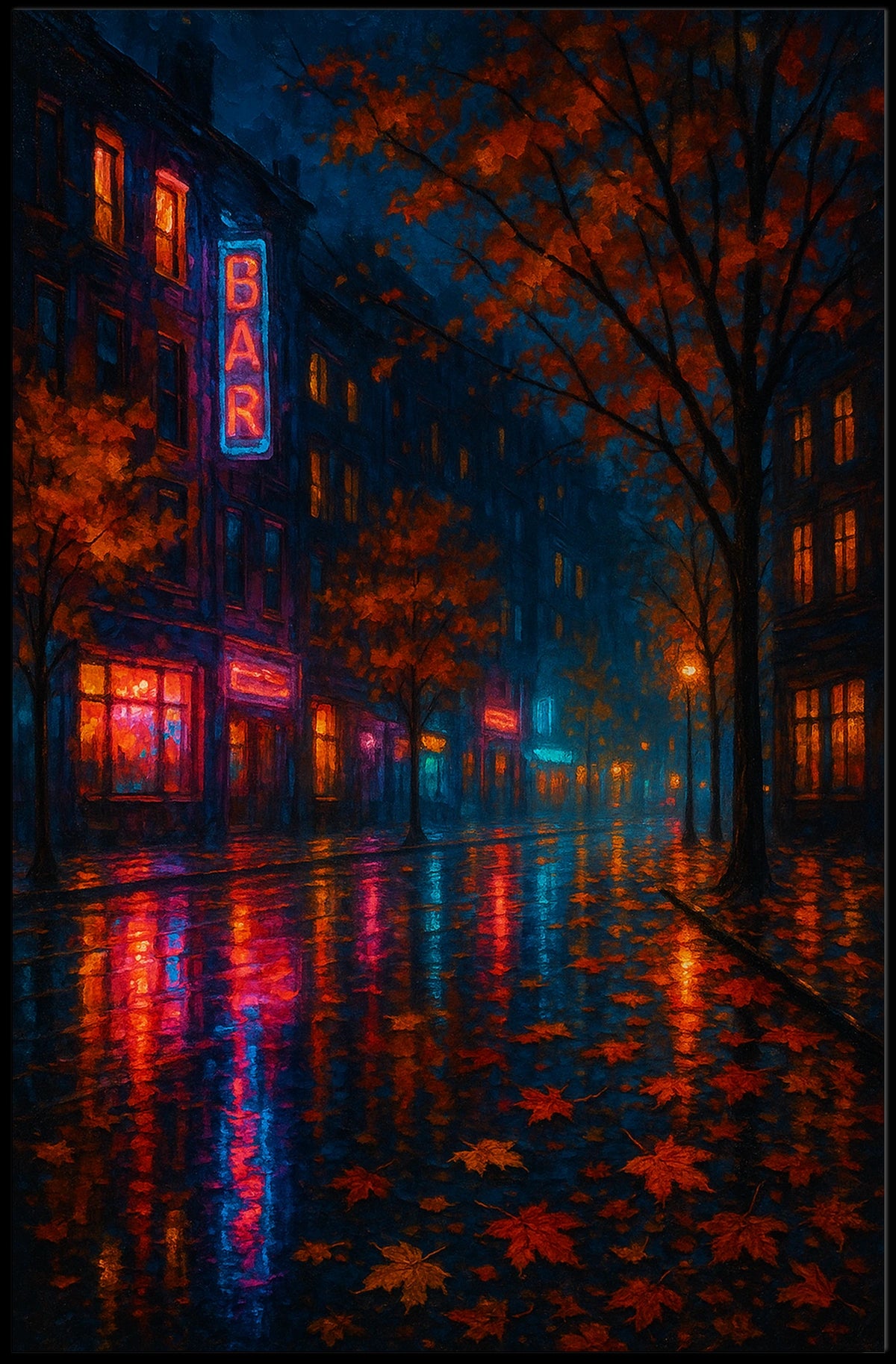 Autumn Night in the City Poster
