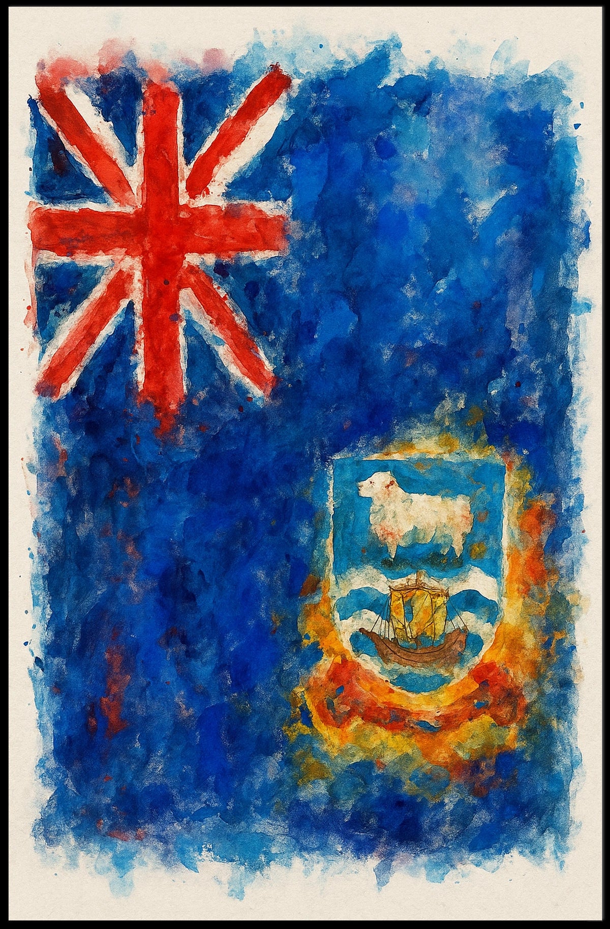 Falkland Islands Flag Art Poster