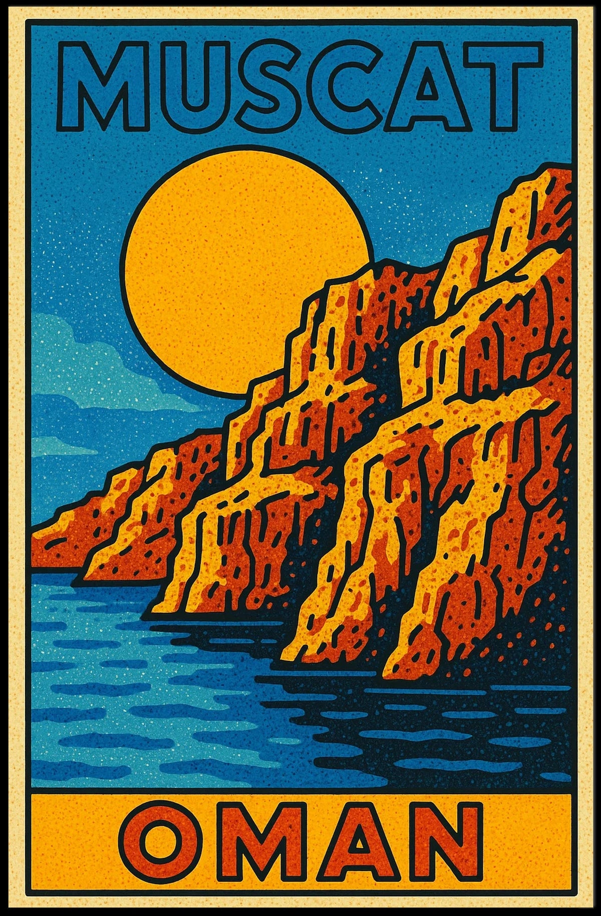 Muscat, Oman Scenic Travel Poster