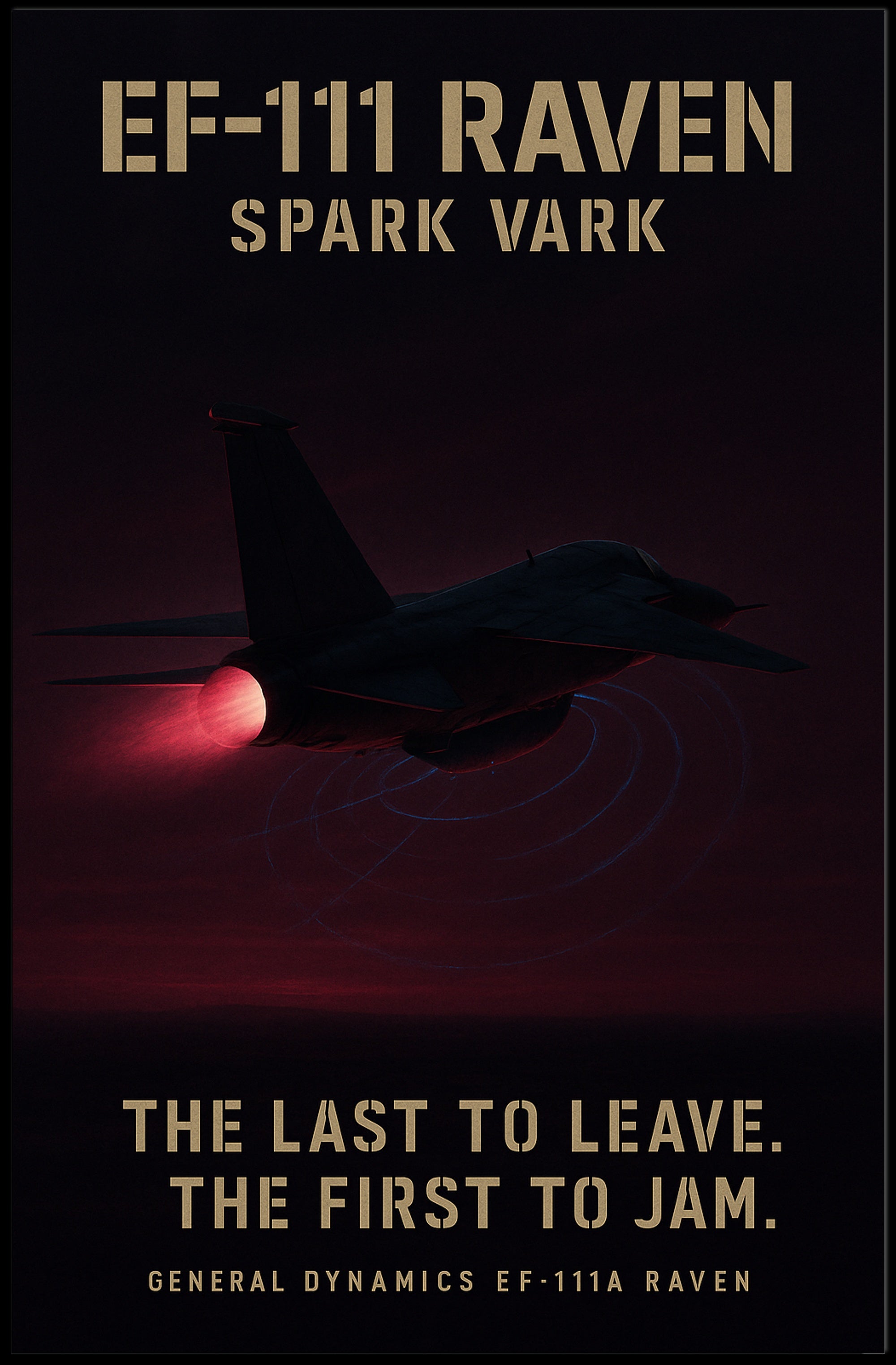 Stylized EF-111A Raven Aircraft Military Art Poster