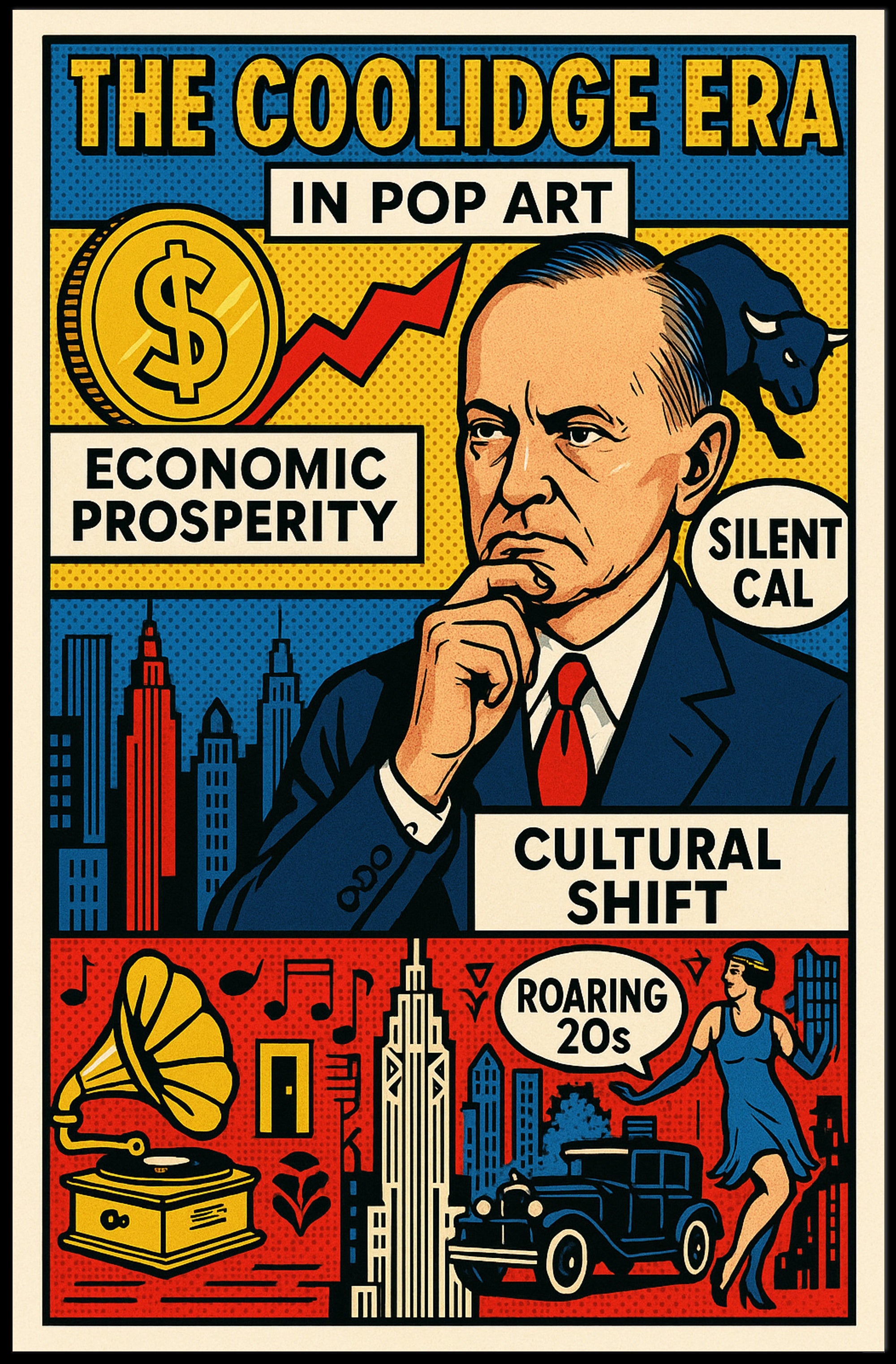 The Coolidge Era in Pop Art Poster PosterGoat