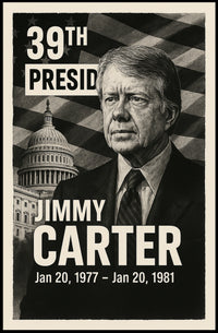 Jimmy Carter 39th President of the United States Digital Montaje Poster