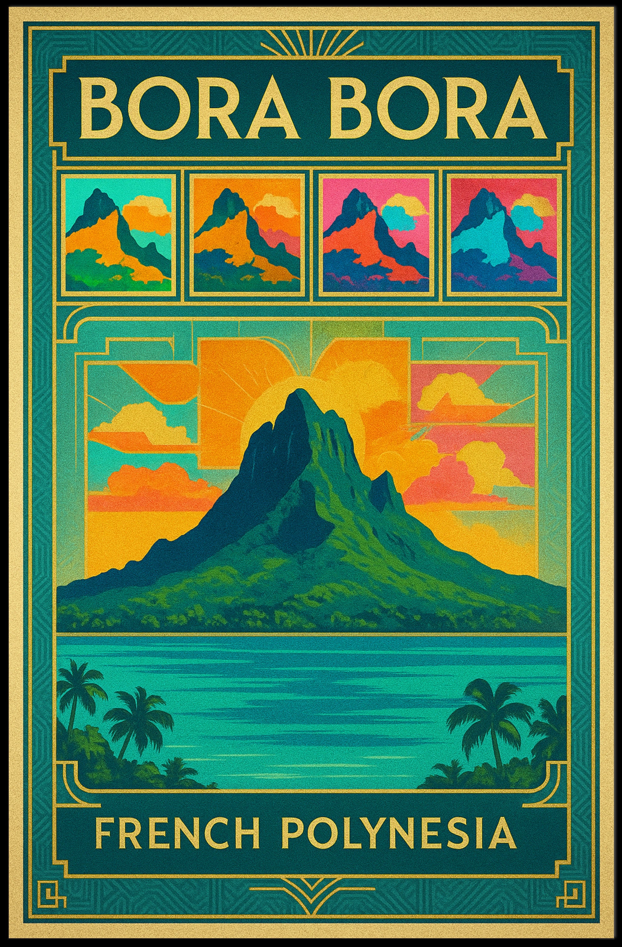 Bora Bora Vintage Travel Poster for Island Escapes PosterGoat