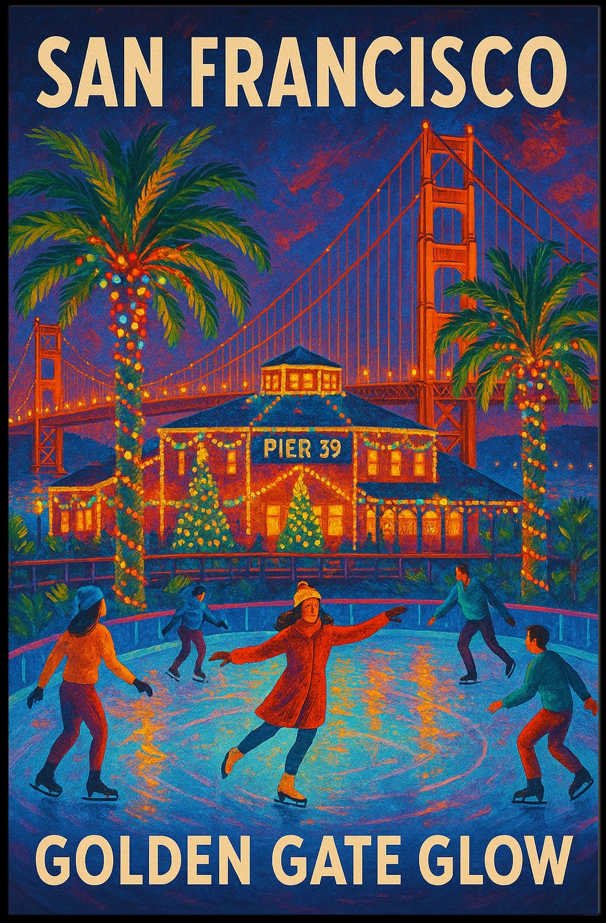 Golden Gate Glow Poster