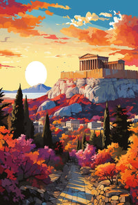 Parthenon Sunset Majesty Cultural or Heritage Poster