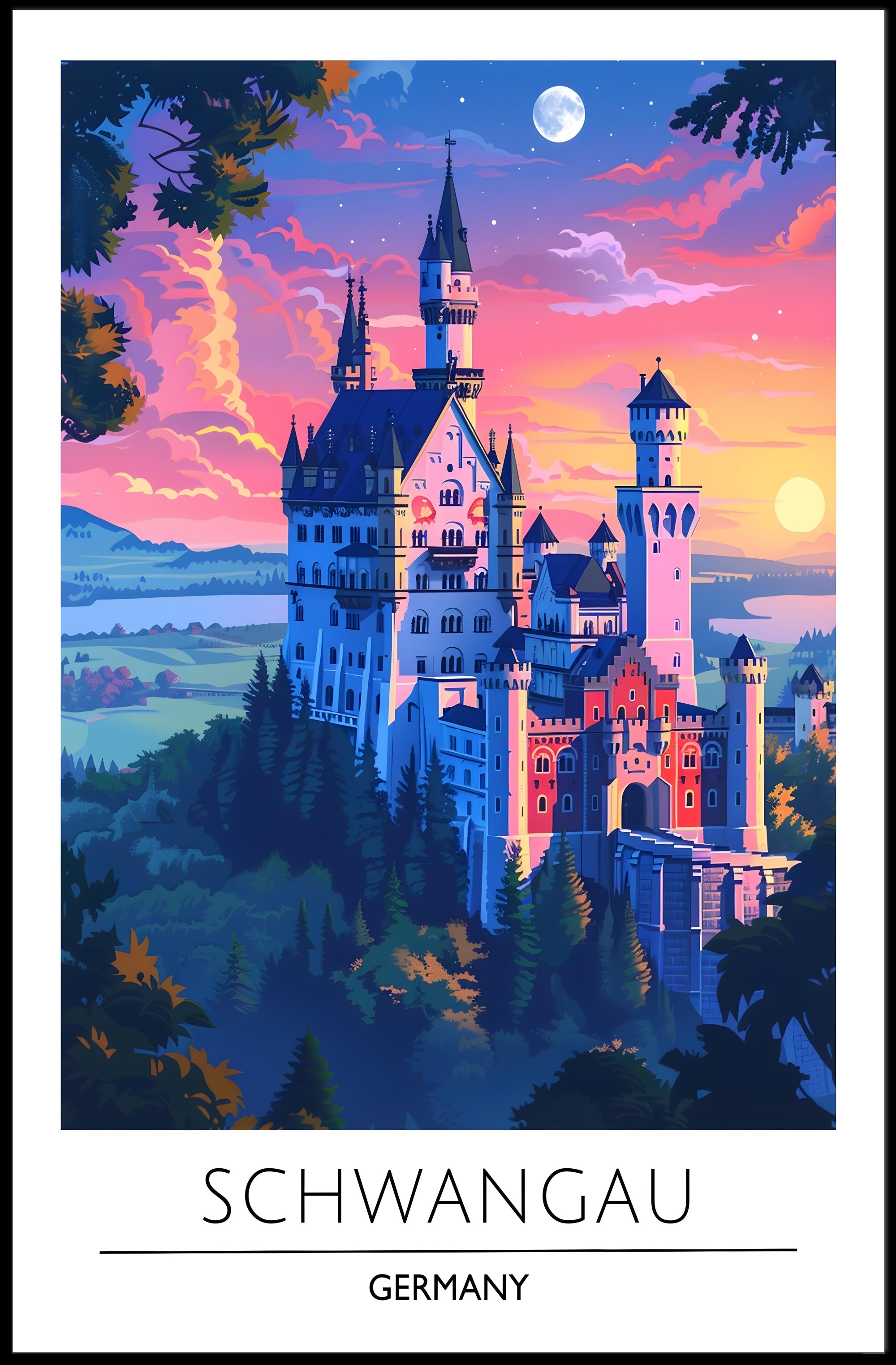 Neuschwanstein Castle Travel Poster