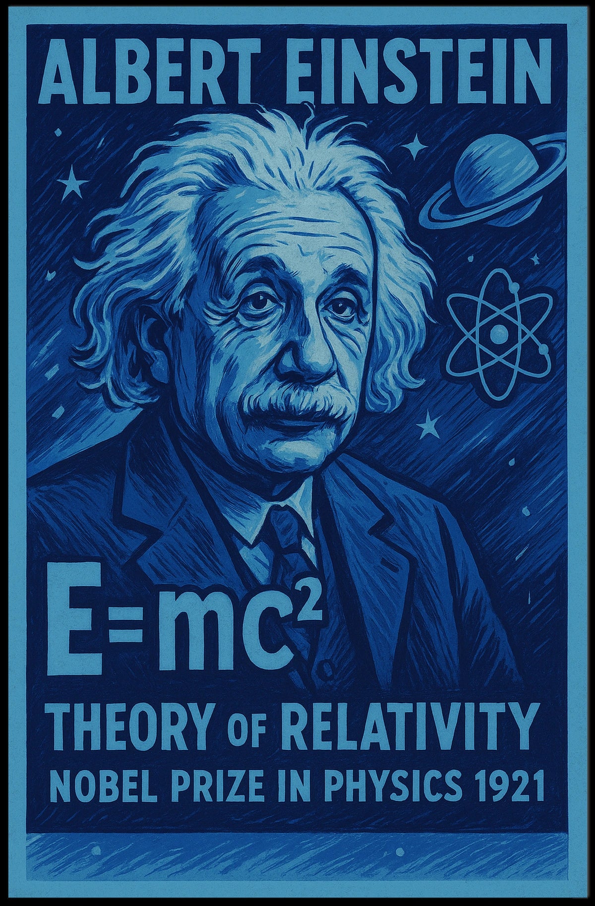Einstein Relativity Theory Vintage Science Educators Poster