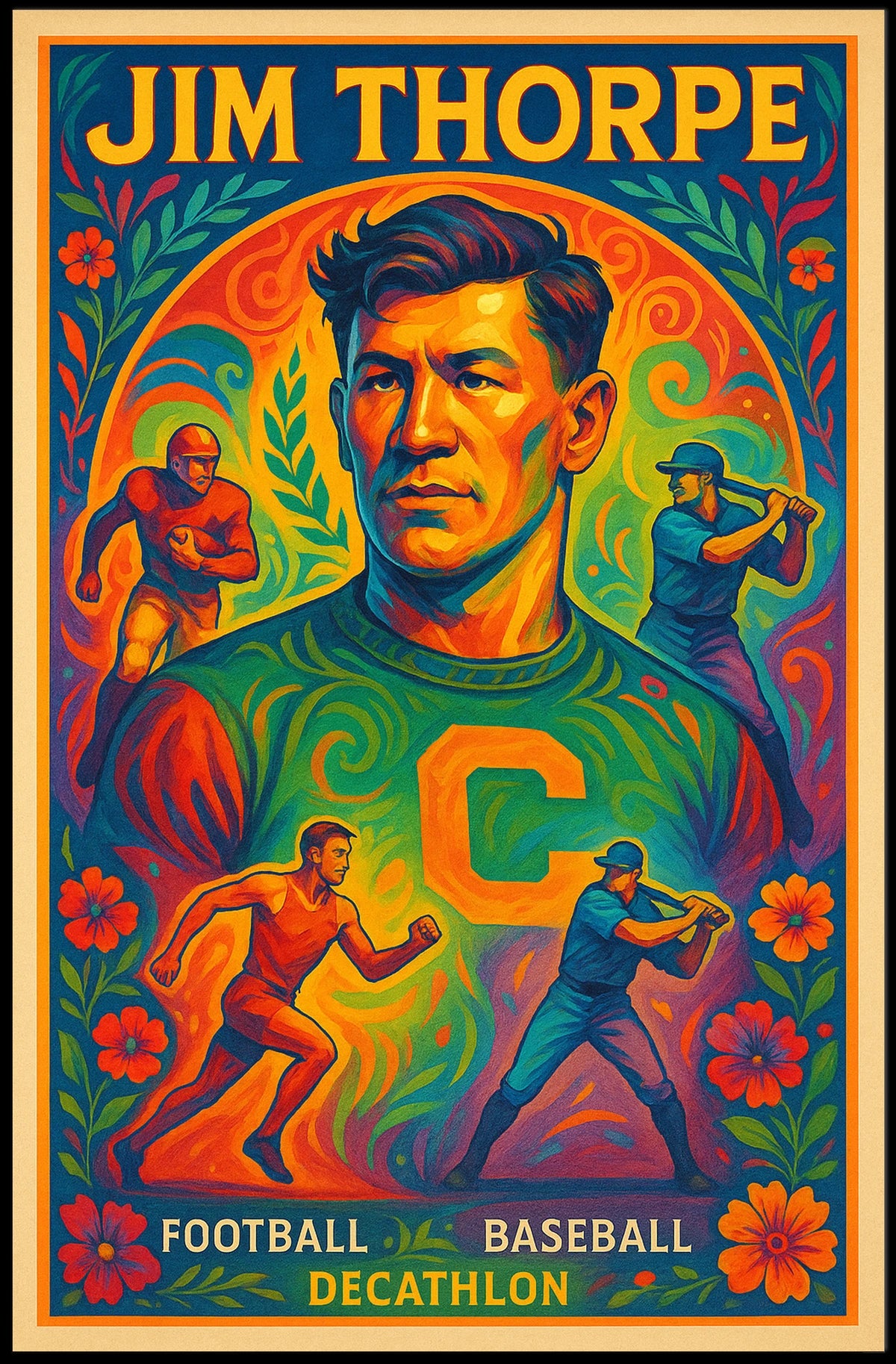 Celebrating Jim Thorpe A Legendary Athlete Poster