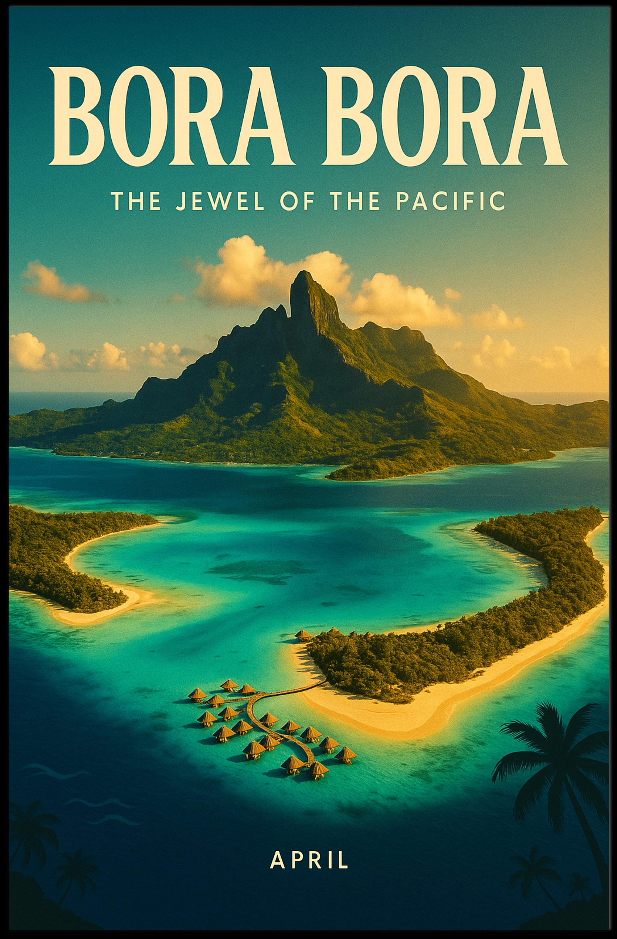 Breathtaking Bora Bora Paradise Vintage Travel Poster PosterGoat