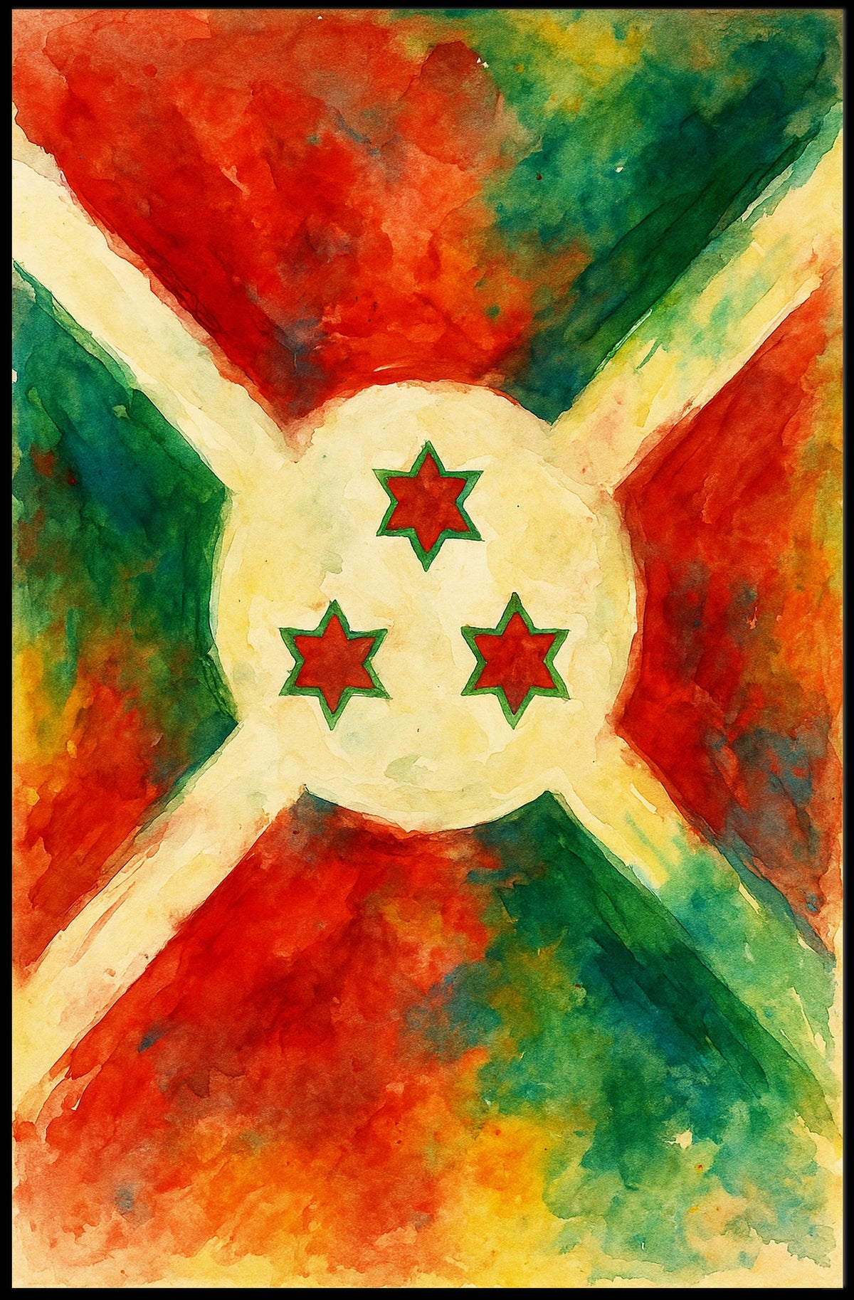 Vibrant Abstract Flag Abstract Poster