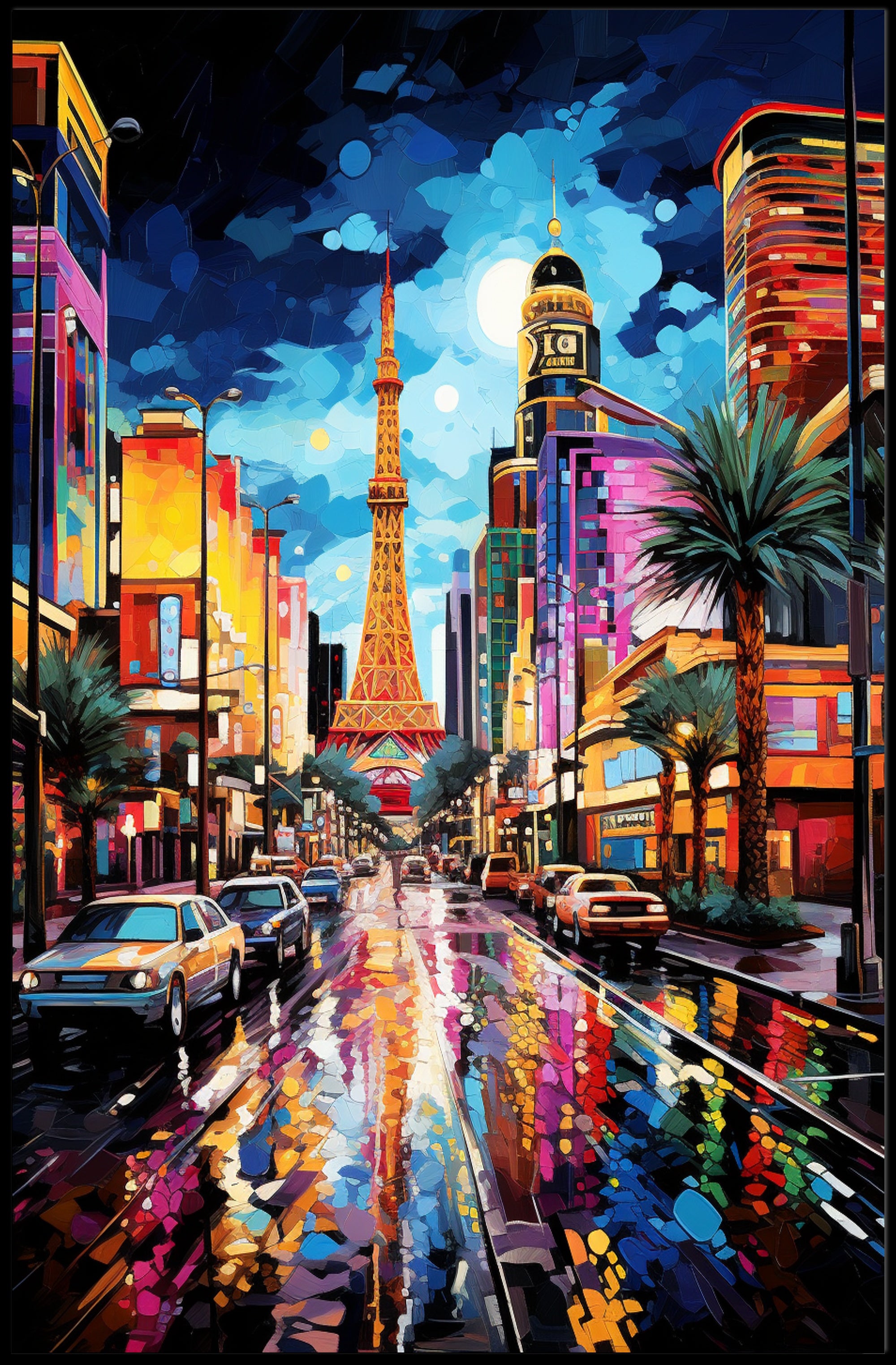 Vibrant Night In The City Poster