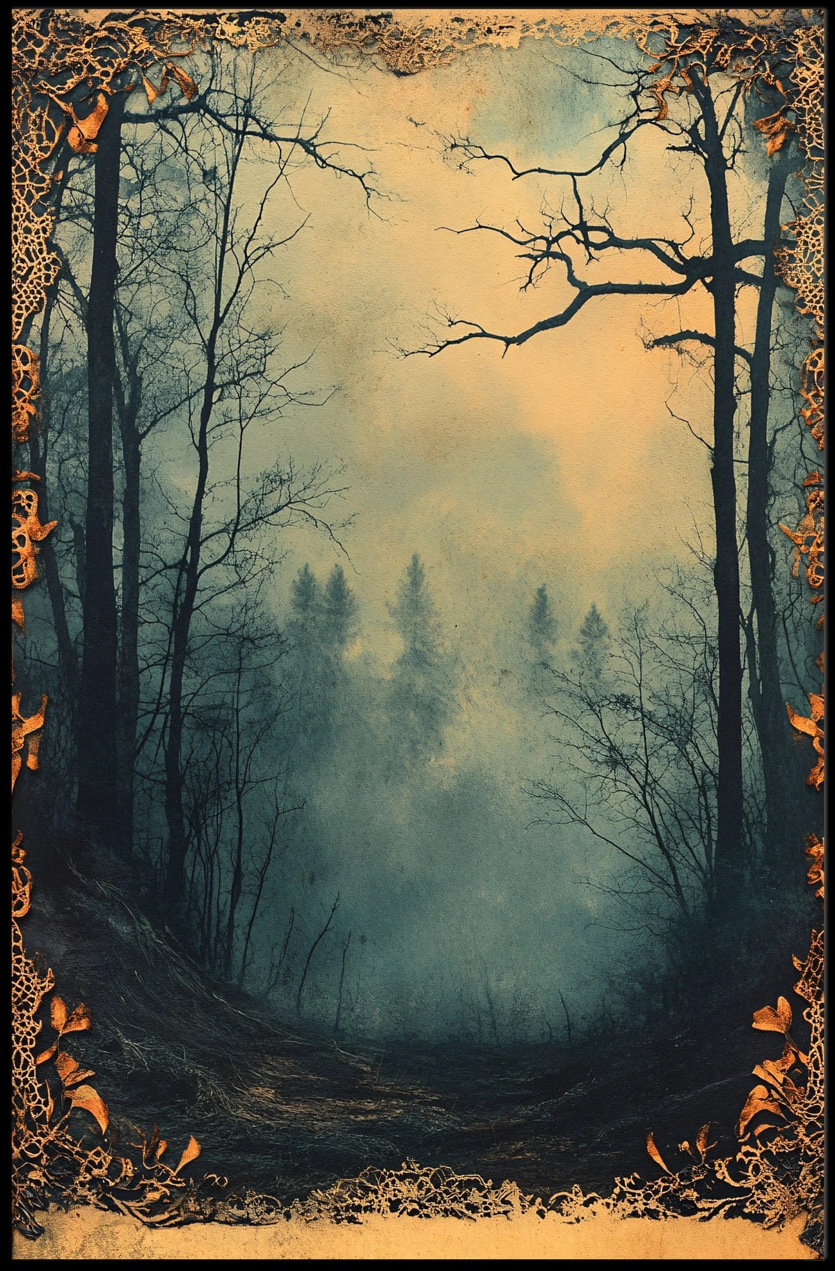 Mysterious Woodland Scene: Atmospheric National Park Poster