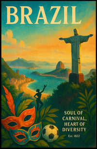 Brazilian Carnival Vintage Vibes Cultural or Heritage Poster PosterGoat